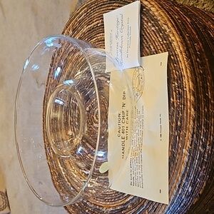 Vintage Princess House Crystal Chip & Dip #401 Footed Heritage Etch